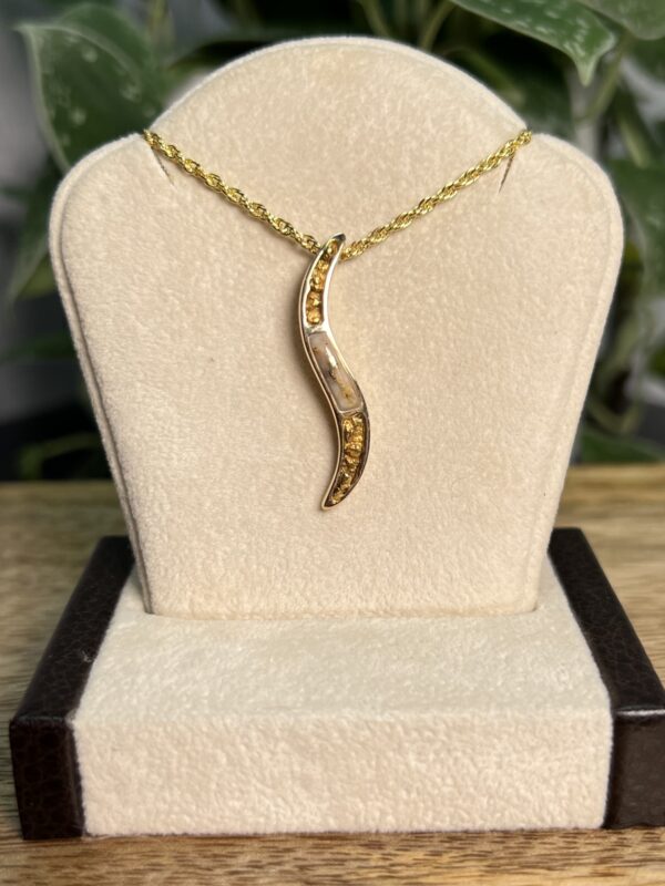 Gold in Quartz with Gold Nuggets Pendant - PBS1394NQ - Image 6