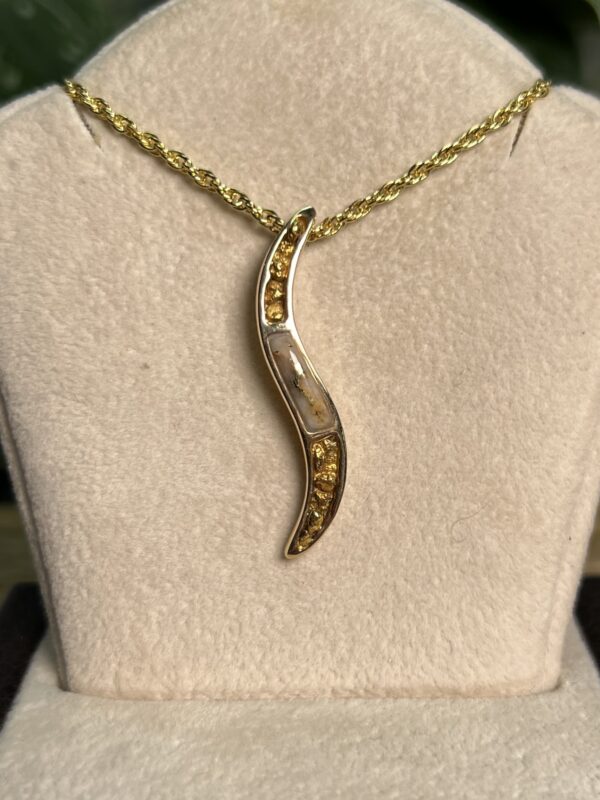 Gold in Quartz with Gold Nuggets Pendant - PBS1394NQ