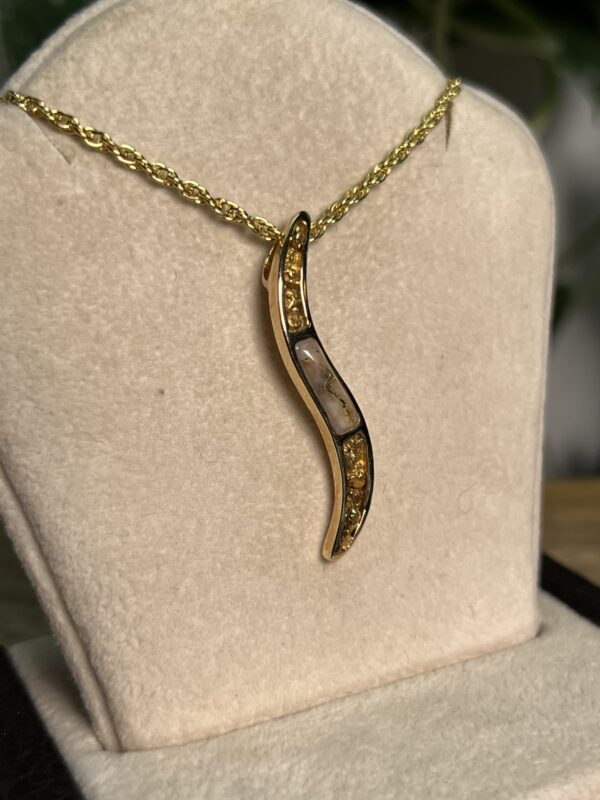 Gold in Quartz with Gold Nuggets Pendant - PBS1394NQ - Image 5