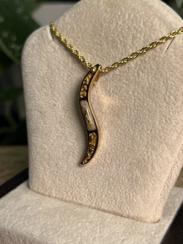 Gold in Quartz with Gold Nuggets Pendant - PBS1394NQ - Image 4