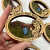 Lazer Cut Oval Wooden 3D Magnet