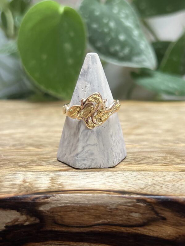 Natural Gold Nuggets mounted on 14KT Gold Ring RL180
