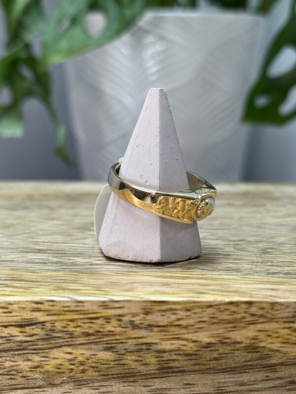 Natural Gold in Quartz Ring - Man's RM73Q - Image 2