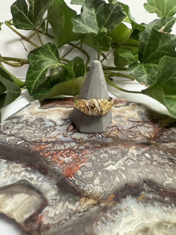 Natural Gold in Quartz Natural Nugget Ring - Man's RM487Q - Image 3