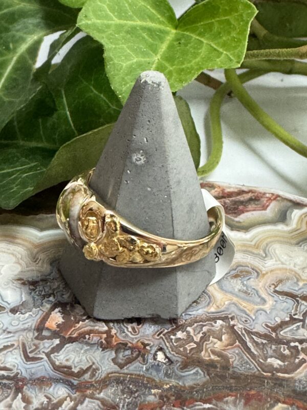 Natural Gold in Quartz Natural Nugget Ring - Man's RM487Q - Image 4