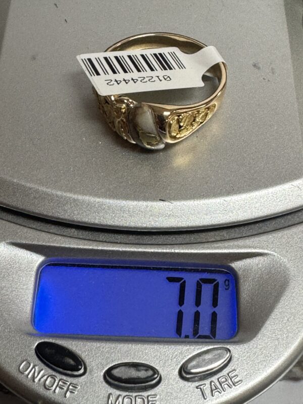 Natural Gold in Quartz Natural Nugget Ring - Man's RM487Q - Image 7