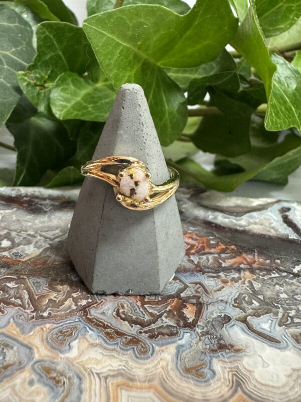Gold in Quartz / with Nuggets Ring - Lady RL696Q
