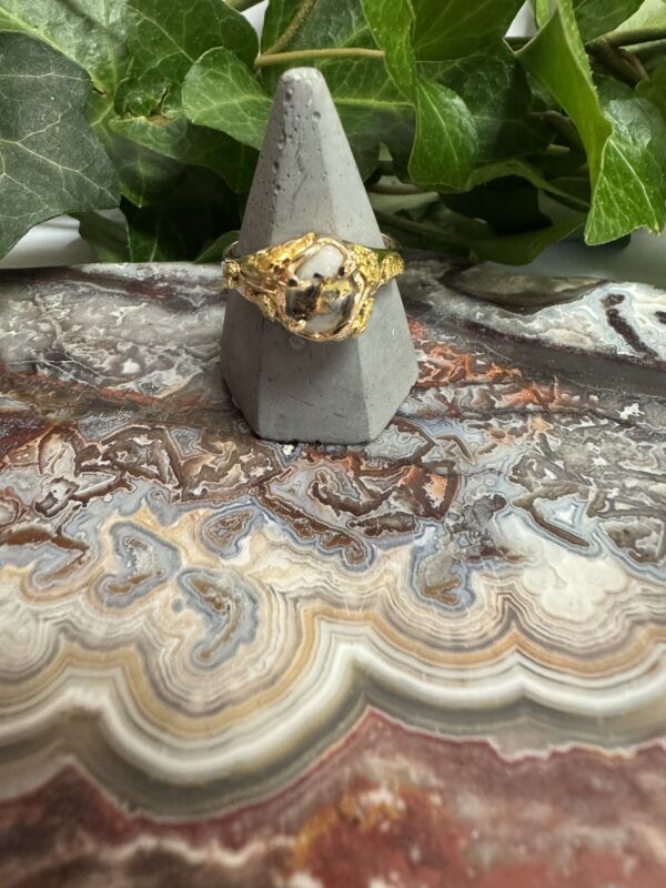 Gold in Quartz / with Nuggets Ring - Lady RL659Q