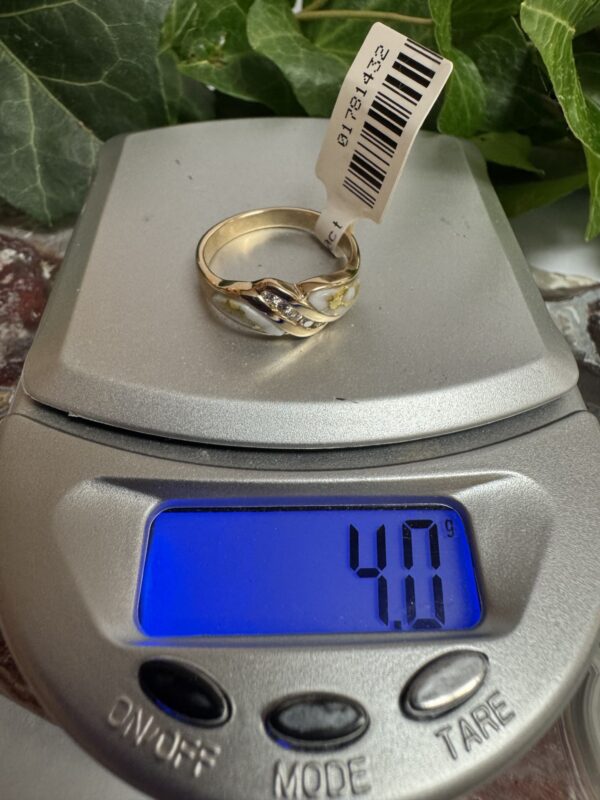 Gold in Quartz / with Diamonds Ring - Lady RL612D10Q - Image 4