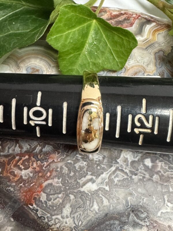 Natural Gold in Quartz Ring - Man's RM880Q - Image 6