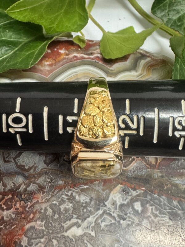Natural Gold in Quartz Natural Nugget Ring - Man's RM962Q - Image 3