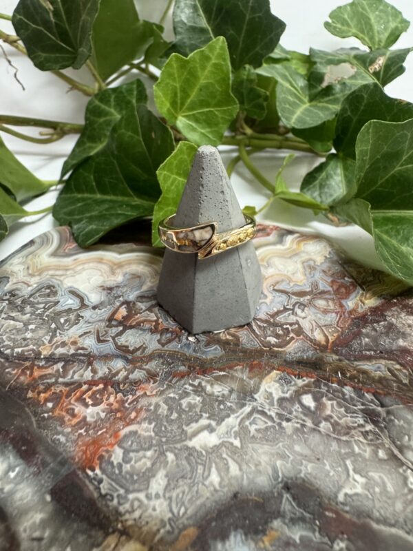 Gold in Quartz Ring with Natural Gold Nuggets Ring RL870NQ - Image 3