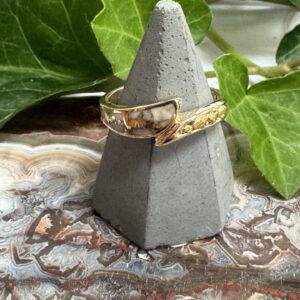 Gold in Quartz Ring with Natural Gold Nuggets Ring RL870NQ