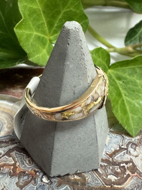 Gold in Quartz Ring with Natural Gold Nuggets Ring RL870NQ - Image 4