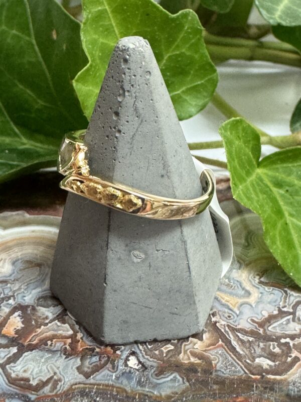 Gold in Quartz Ring with Natural Gold Nuggets Ring RL870NQ - Image 5