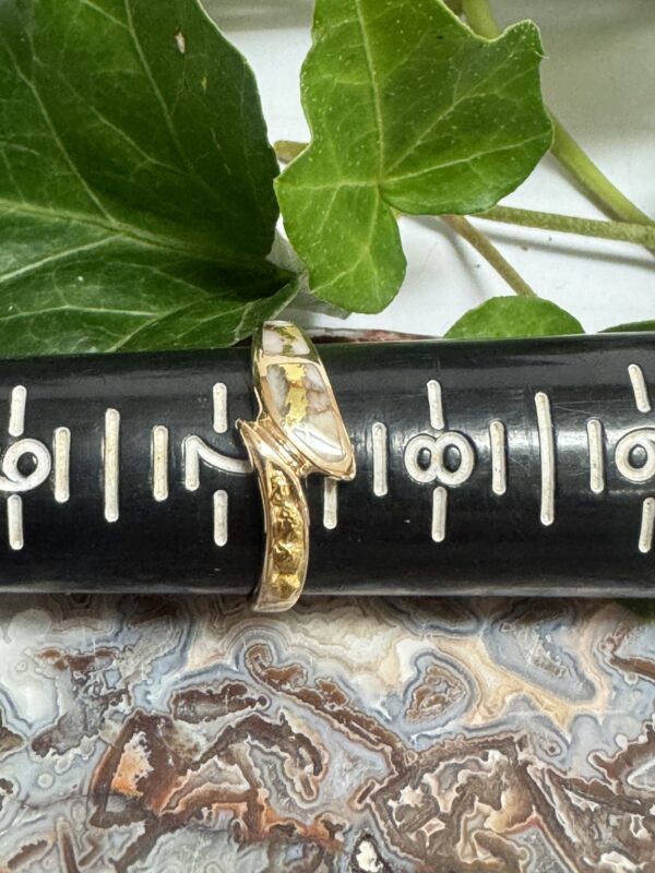 Gold in Quartz Ring with Natural Gold Nuggets Ring RL870NQ - Image 6