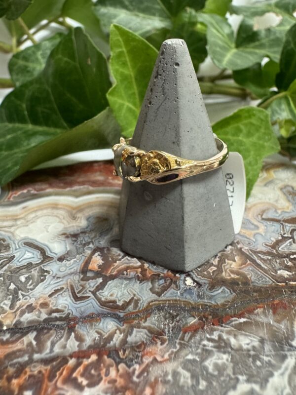 Gold in Quartz Ring with Natural Gold Nuggets Ring RLDL14Q6MM - Image 5