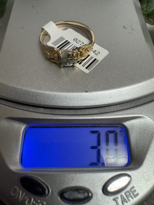 Gold in Quartz Ring with Natural Gold Nuggets Ring RLDL14Q6MM - Image 7