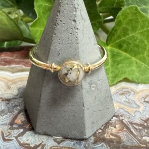 Gold in Quartz Ring with Natural Gold Ring RL680Q