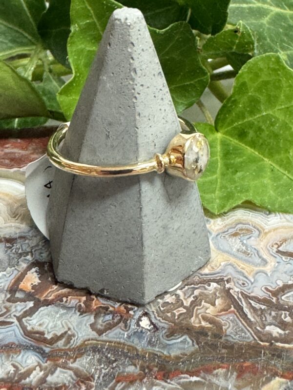 Gold in Quartz Ring with Natural Gold Ring RL680Q - Image 4
