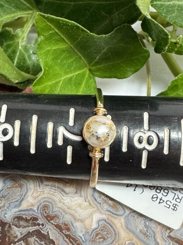 Gold in Quartz Ring with Natural Gold Ring RL680Q - Image 2