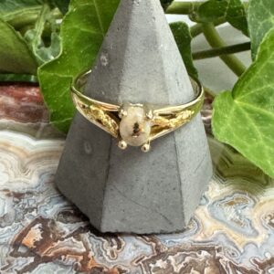 Gold in Quartz Ring with Natural Gold Ring RL1024Q