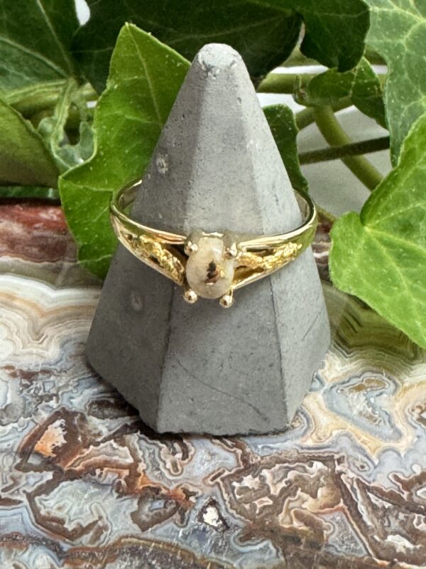 Gold in Quartz Ring with Natural Gold Ring RL1024Q