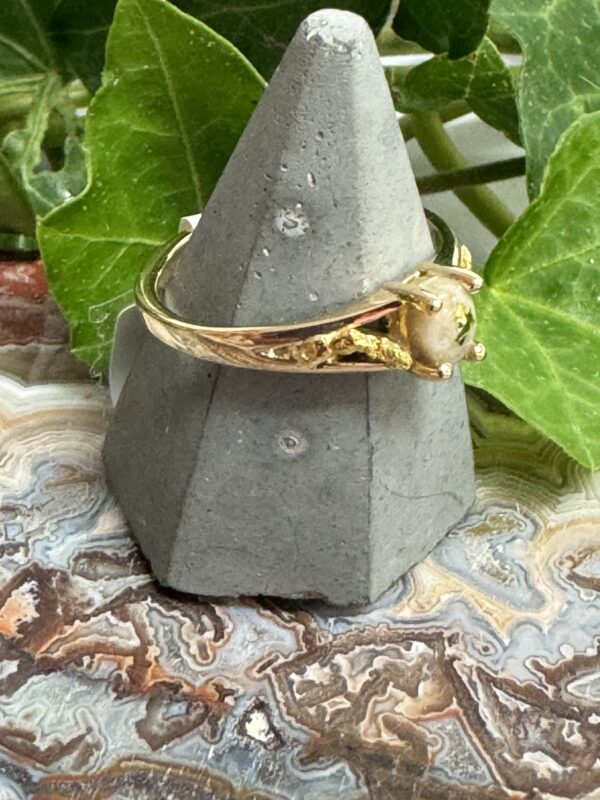 Gold in Quartz Ring with Natural Gold Ring RL1024Q - Image 4
