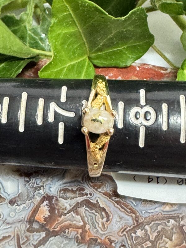 Gold in Quartz Ring with Natural Gold Ring RL1024Q - Image 5