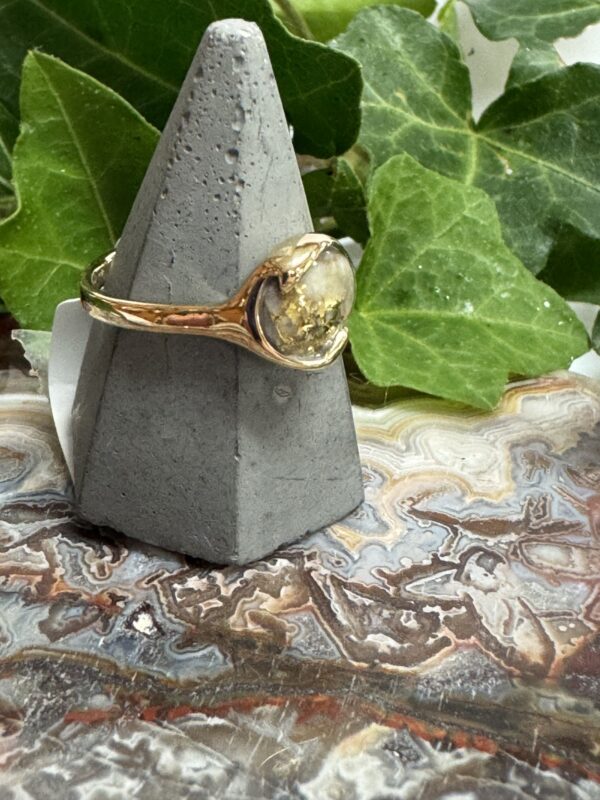 Gold in Quartz Ring with Natural Gold Ring RL650Q - Image 3