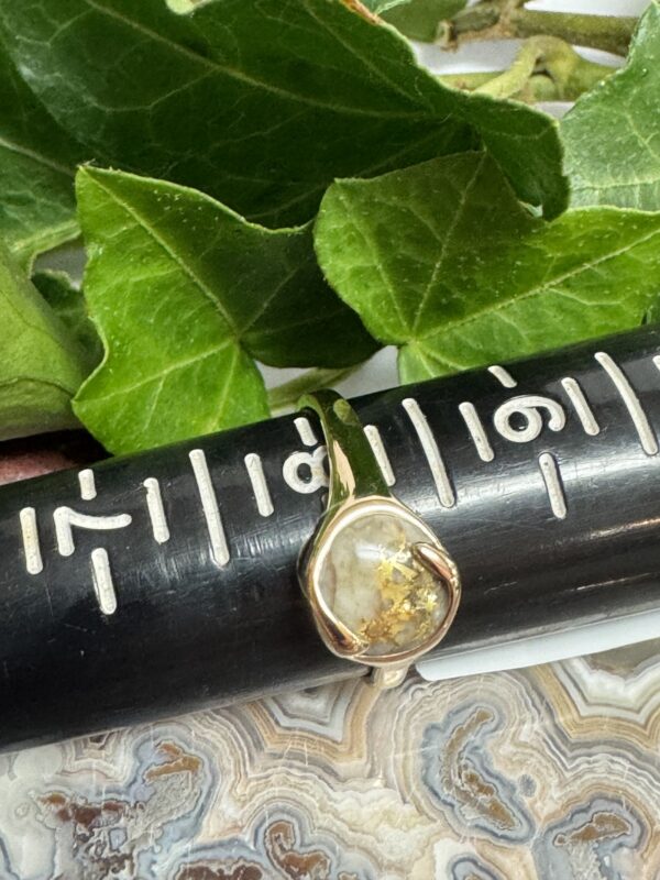 Gold in Quartz Ring with Natural Gold Ring RL650Q - Image 5