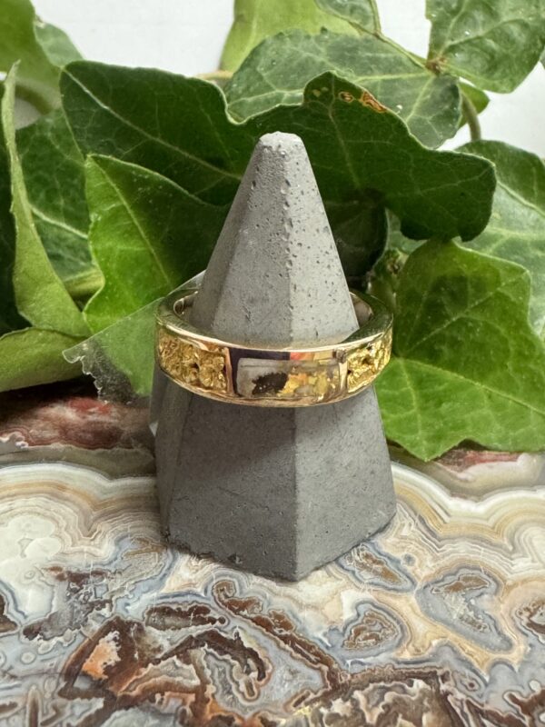 Gold in Quartz Ring with Natural Gold Ring RL733N