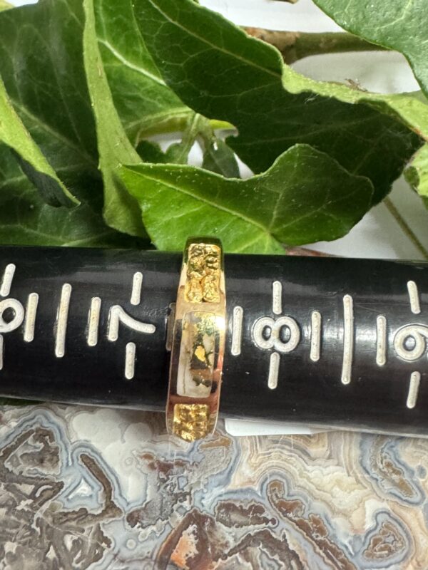 Gold in Quartz Ring with Natural Gold Ring RL733N - Image 6
