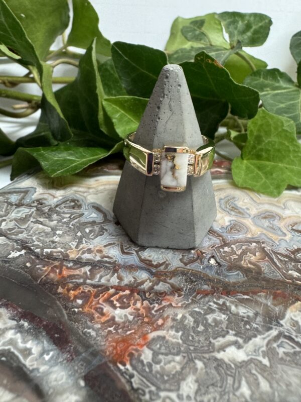 Gold in Quartz / with Diamonds Ring - Lady RLDL50D12Q