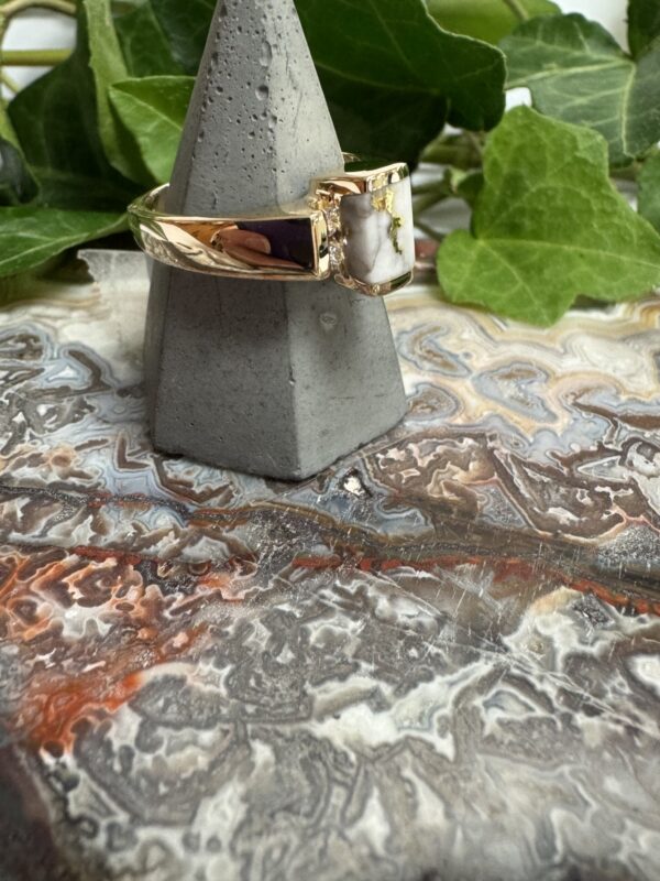 Gold in Quartz / with Diamonds Ring - Lady RLDL50D12Q - Image 4
