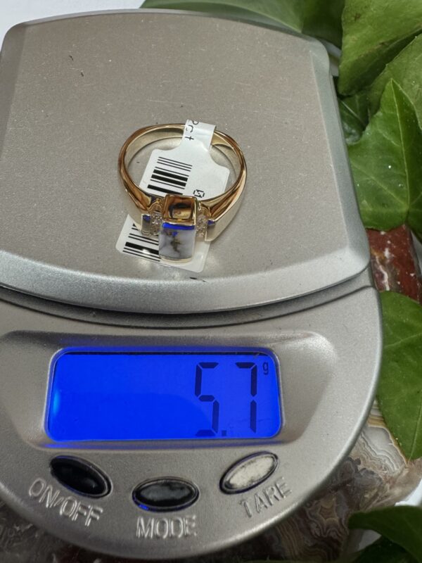 Gold in Quartz / with Diamonds Ring - Lady RLDL50D12Q - Image 2